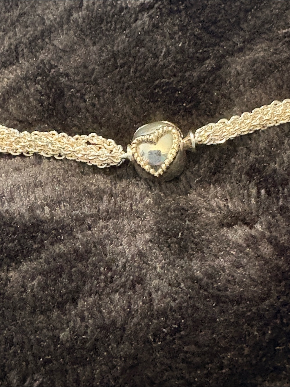 Pandora Multi-strand Silver Bracelet with Gild-tone Heart Station